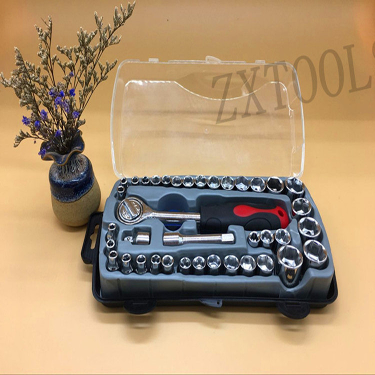 40-Piece Sleeve Combination Set Sleeve Set Auto Repair Tools Household Hardware Tools Hexagon Socket Combination Tools