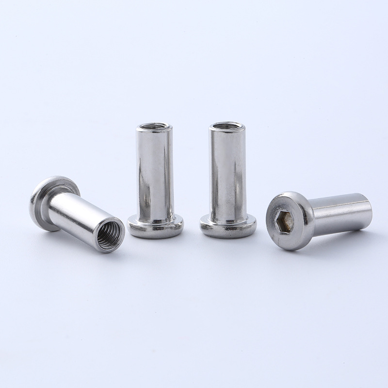 Flat Head Semi-Hollow Aluminum Rivet Hexagon Socket Flat Head Hollow Rivet a Large Number of Spot 304 Stainless Steel Hollow Rivets