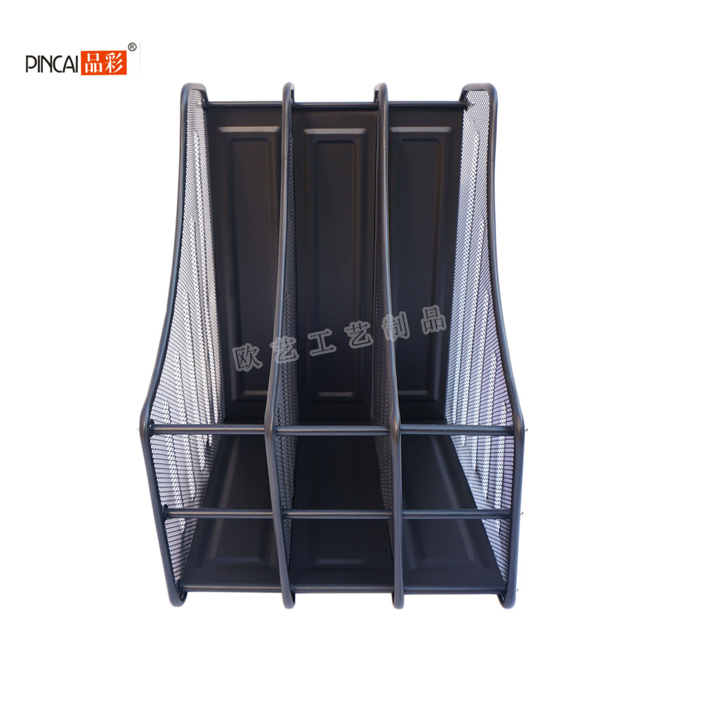 Office desktop storage supplies metal wire three sets of file rack information rack file bar information box