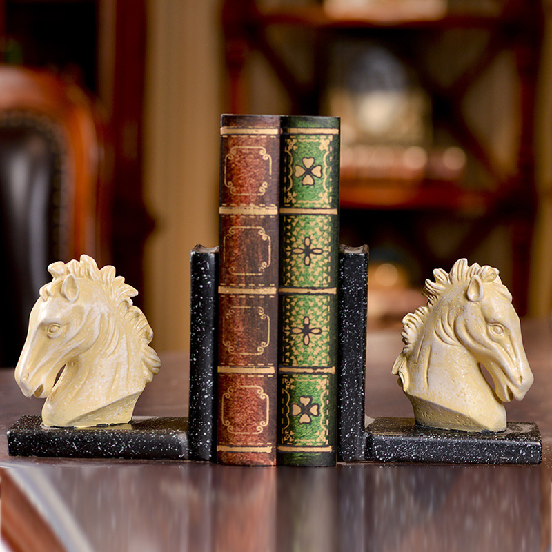 American village creative horsehead book file soft outfit furniture retro do old fashion study set resin craft gifts