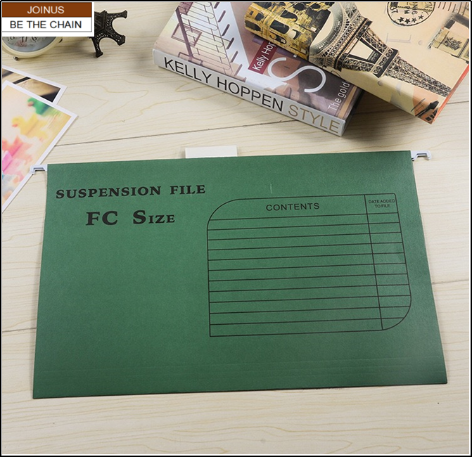 FC Plastic clear Tabs and Blank Inserts Kraft Paper Hanging Suspension File Foldersdocument bags stationery  AF-2101