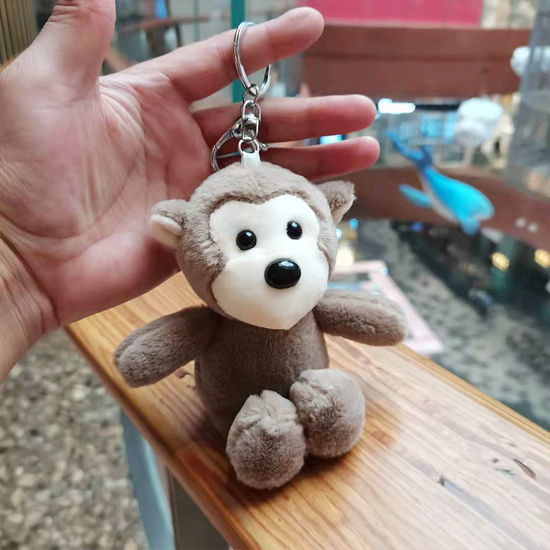 Cartoon Little Monkey Doll Keychain Cute Doll Puppet Schoolbag Pendant Crane Machines Doll Gift Plush Toy