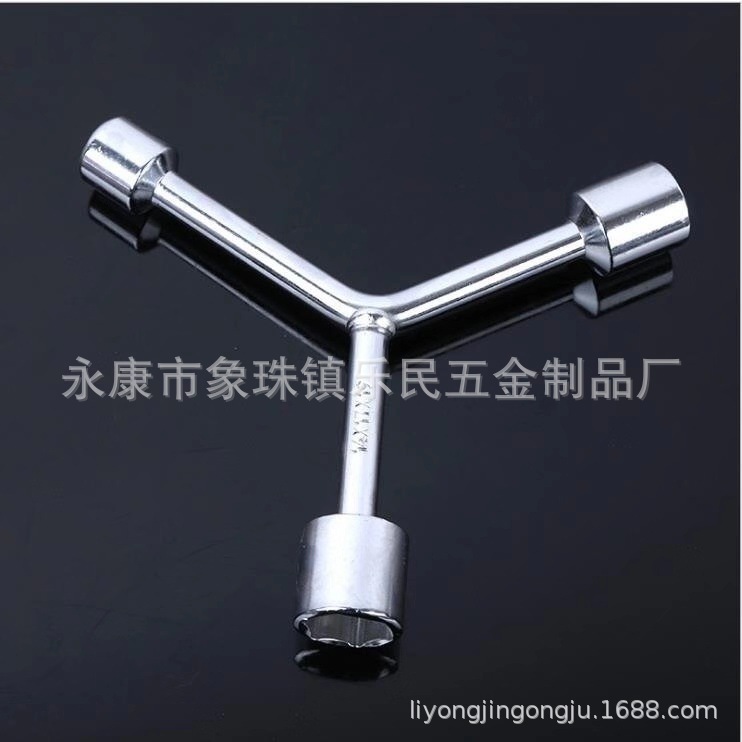 Factory Direct Supply Y-Type Socket Wrench Galvanized Three-Fork Socket Wrench Carbon Steel Refined Wholesale Monkey Spanner