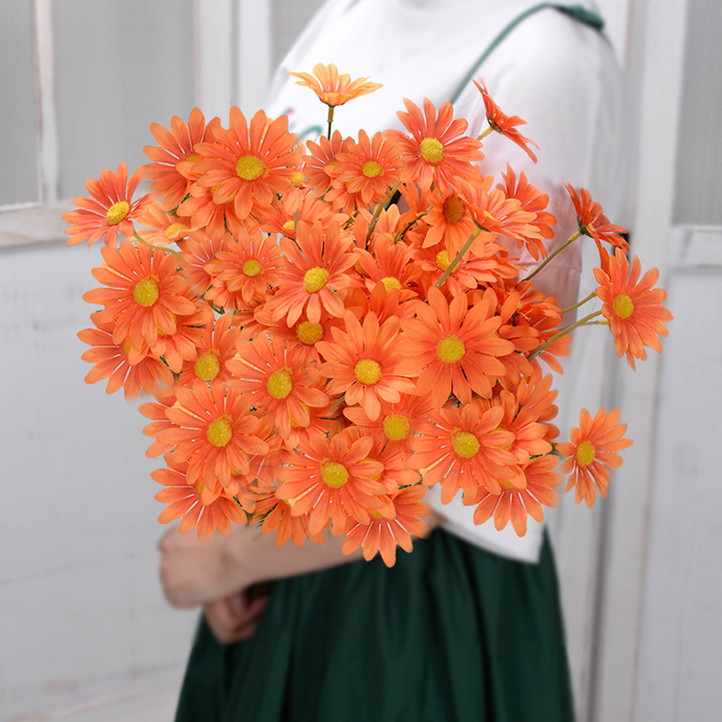 Simulation Little Daisy 5 Heads New York Aster Chamomile Flower Bridal Bouquet Wedding Home Furnishing Decorative Fake Flower Factory Wholesale