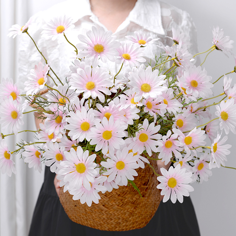 Simulation Little Daisy 5 Heads New York Aster Chamomile Flower Bridal Bouquet Wedding Home Furnishing Decorative Fake Flower Factory Wholesale