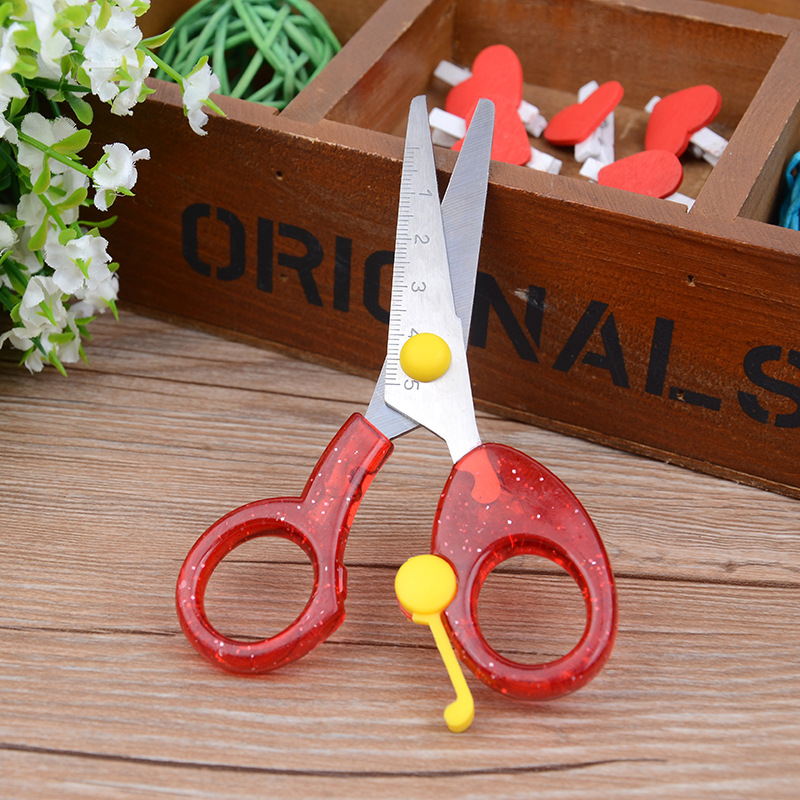 Children&#039;s Student Baby Safety Scissors Kindergarten Elastic Scissors round Head Labor-Saving Handwork Scissors Cardboard Does Not Hurt Hands Wholesale