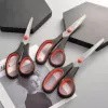 Factory Direct Sales Black Handle Red Ring Rubber Scissors, Office Stationery Scissors, Dressmaker&#039;s Shears Home Scissors