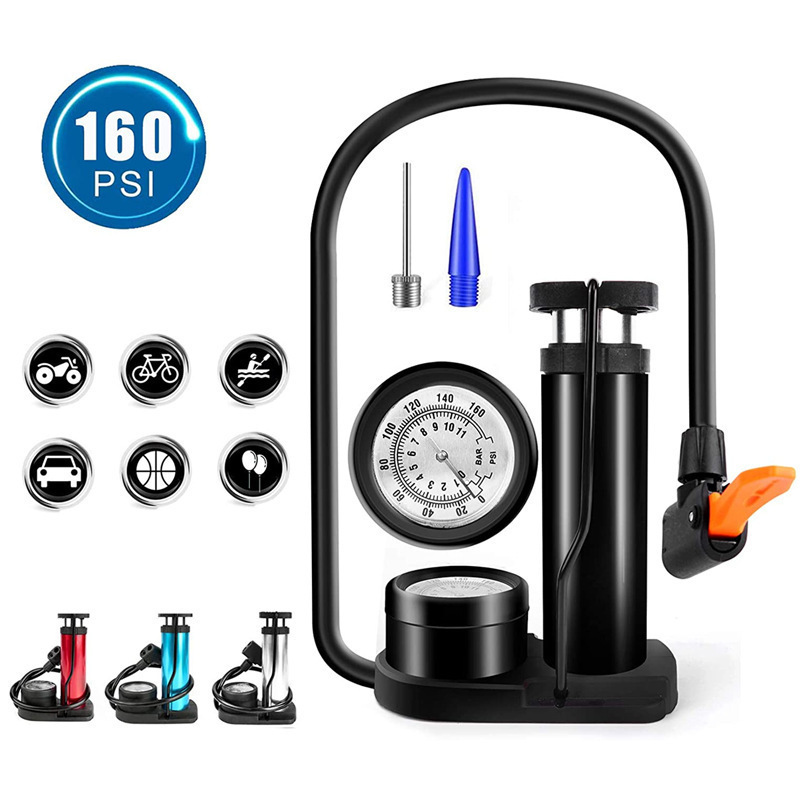 Foot Pedal High Pressure Tire Pump Mini Portable Electric Car Bicycle Motorcycle Car Home Foot Air Pump Inflator Pump