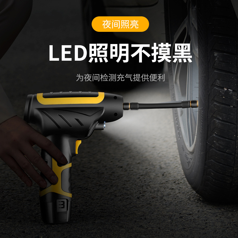 Automobile Inflator Machine Mini Handheld Tire Pump Digital Display Portable Car Wireless Air Pump with Light