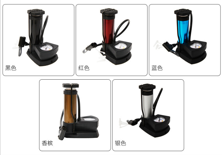 Electric Car Gas Cylinder Mountain Bike Foot Tire Pump Bicycle Pedal Inflator Portable Mini Aluminum Cylinder