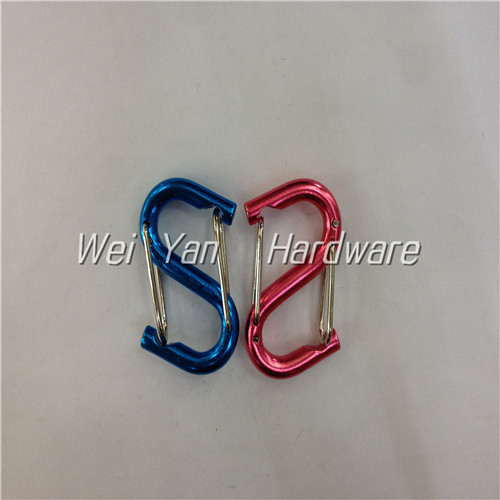 Aluminum-alloy shaped outdoor supplies s-shape wire carabiner key ring chain