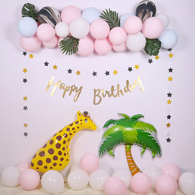 New Macaron Aluminum Foil Balloon Set Crown Birthday Party Decoration Balloon Chain Set Wholesale