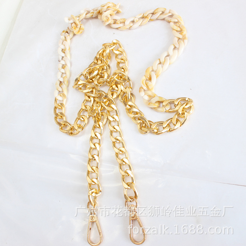 Chain Box and Bag Hardware Accessories Portable Crossbody AcrylicBased Resin Bag Chain with Aluminum Zipper Buckle