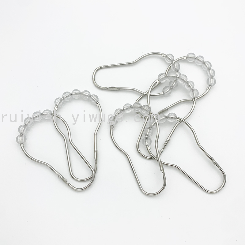 Ruiyi Supply 304 Stainless Steel String Plastic Beads Gourd Hook Beaded Suspender Buckles, Gourd Hook