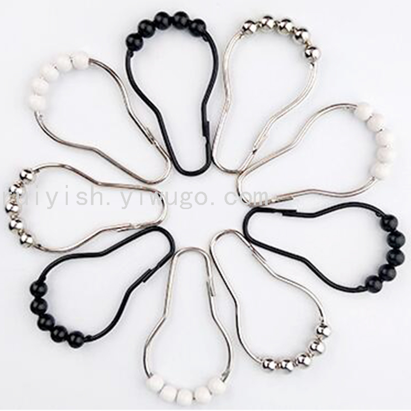 Ruiyi Supply 304 Stainless Steel String Plastic Beads Gourd Hook Beaded Suspender Buckles, Gourd Hook