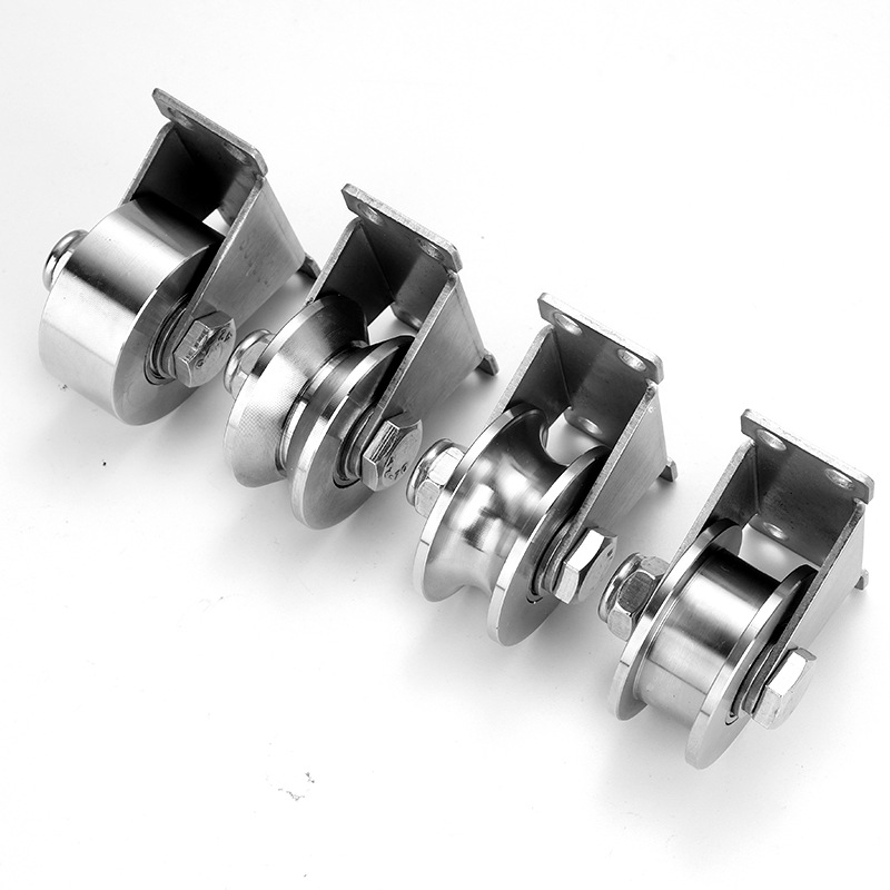 Manufacturer Stainless Steel Tripod Track Wheel Wire Rope Lifting Pulley Sliding Door Roller Can Be Customized