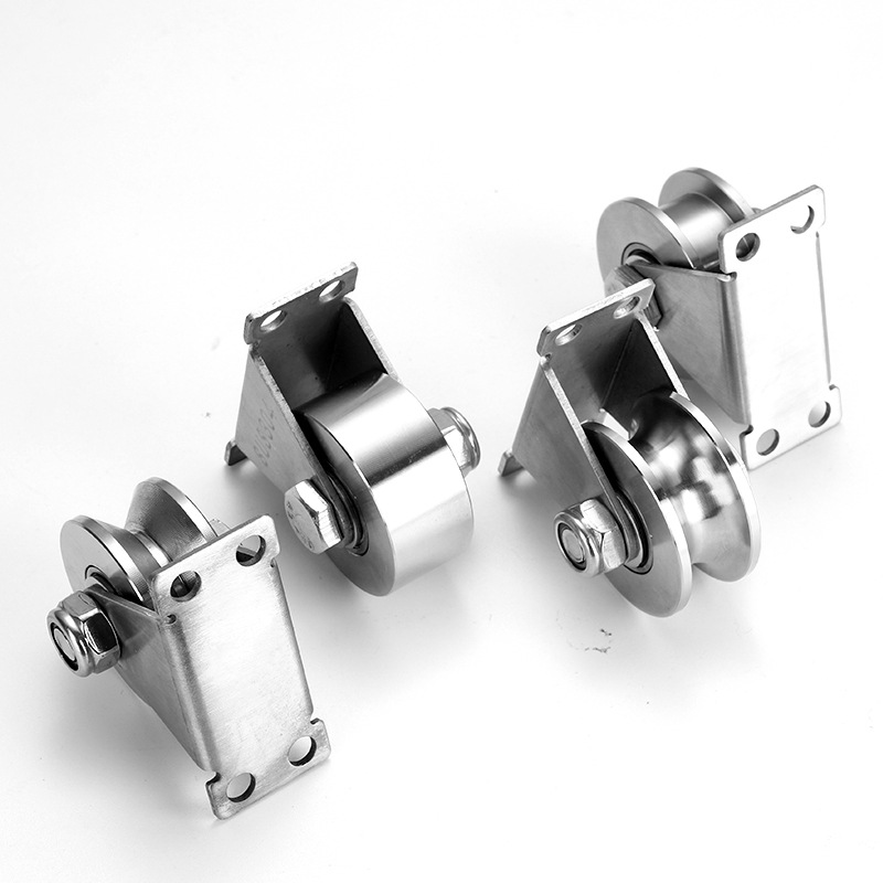Manufacturer Stainless Steel Tripod Track Wheel Wire Rope Lifting Pulley Sliding Door Roller Can Be Customized