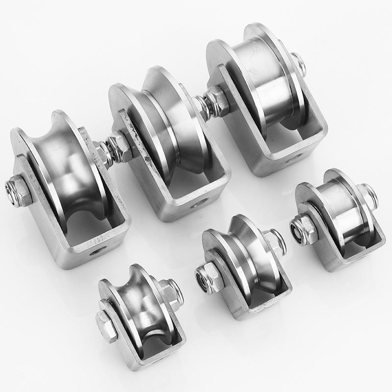 Steel Type Frame Rail Wheel V H Type Pulley Lifting Wire Rope Roller Industrial Flat Steel Wheel Pulley Wheel