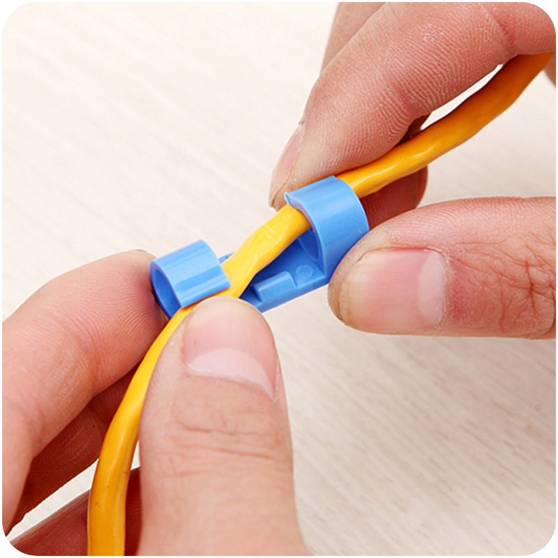 Self-Adhesive Wire Cord Manager Fixing Clip Cable Clamp Network Cable Organizing Box Data Cable Fastening Clamp 20 Pack