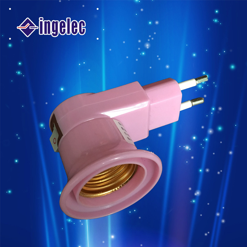 Wholesale E27 Lamp Holder with Switch Plastic Lamp Holder E27 Energy Saving Bulb Screw Joint