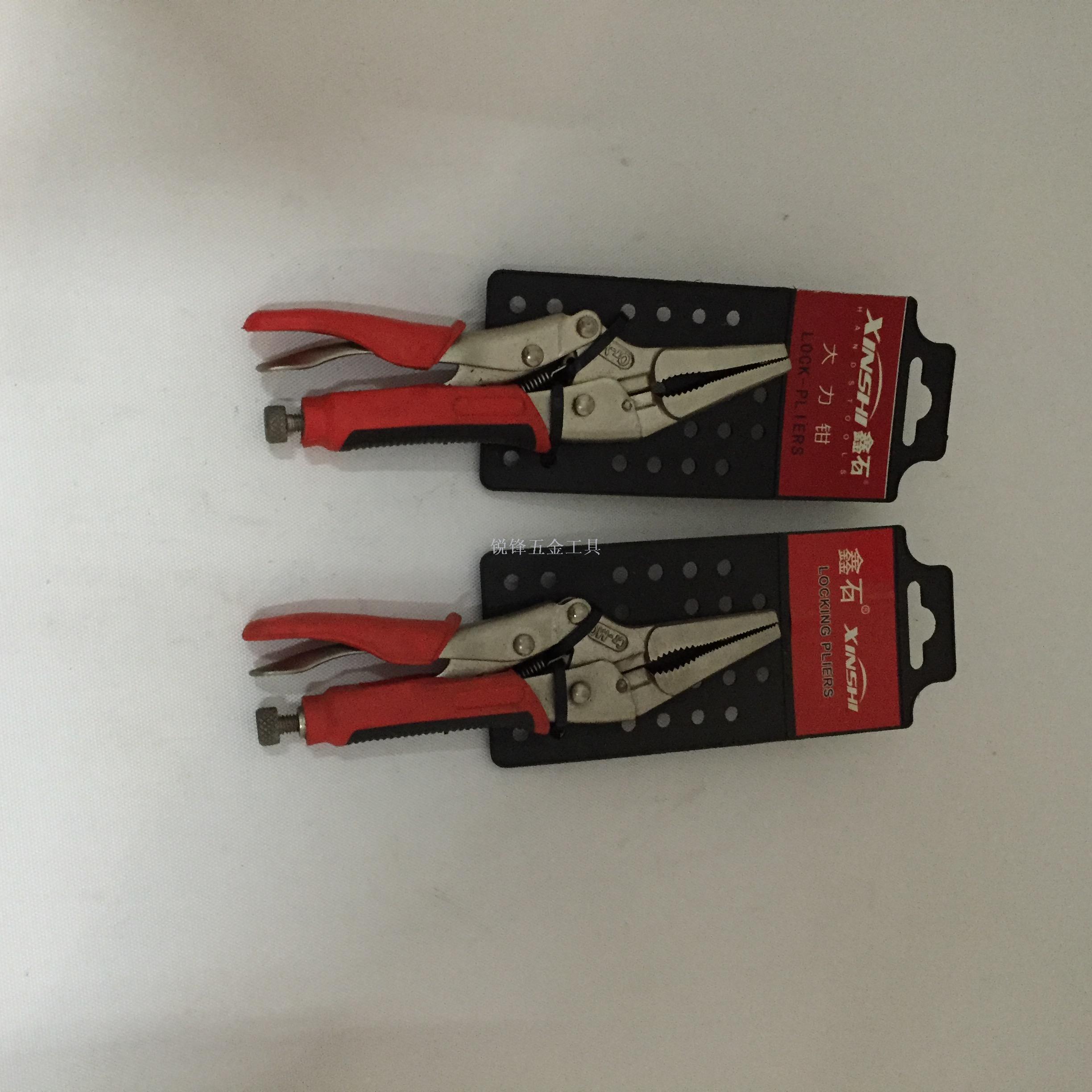 Manufacturer direct sales grip pliers straight buckle straight nose round mouth c type quick release grip pliers with blade