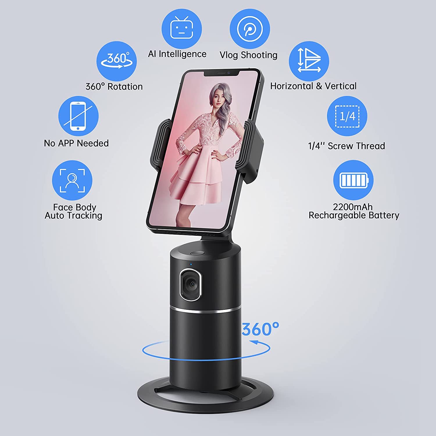 Smart 360-Degree Rotating Face and Shooting Live Broadcast Mobile PTZ Stabilizer Anti-Shake 3 Mobile Phone Bracket