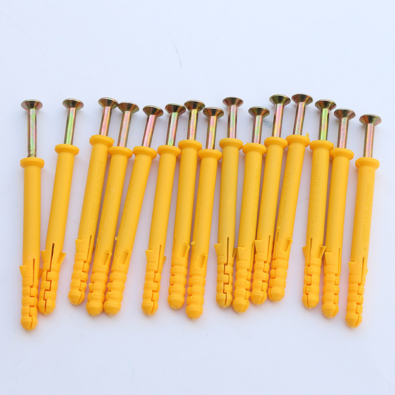 Factory Wholesale 45# Steel Little Yellow Croaker Rubber Plug Plastic Expansion Nail Nylon Expansion Bolt Expansion Screws Wholesale