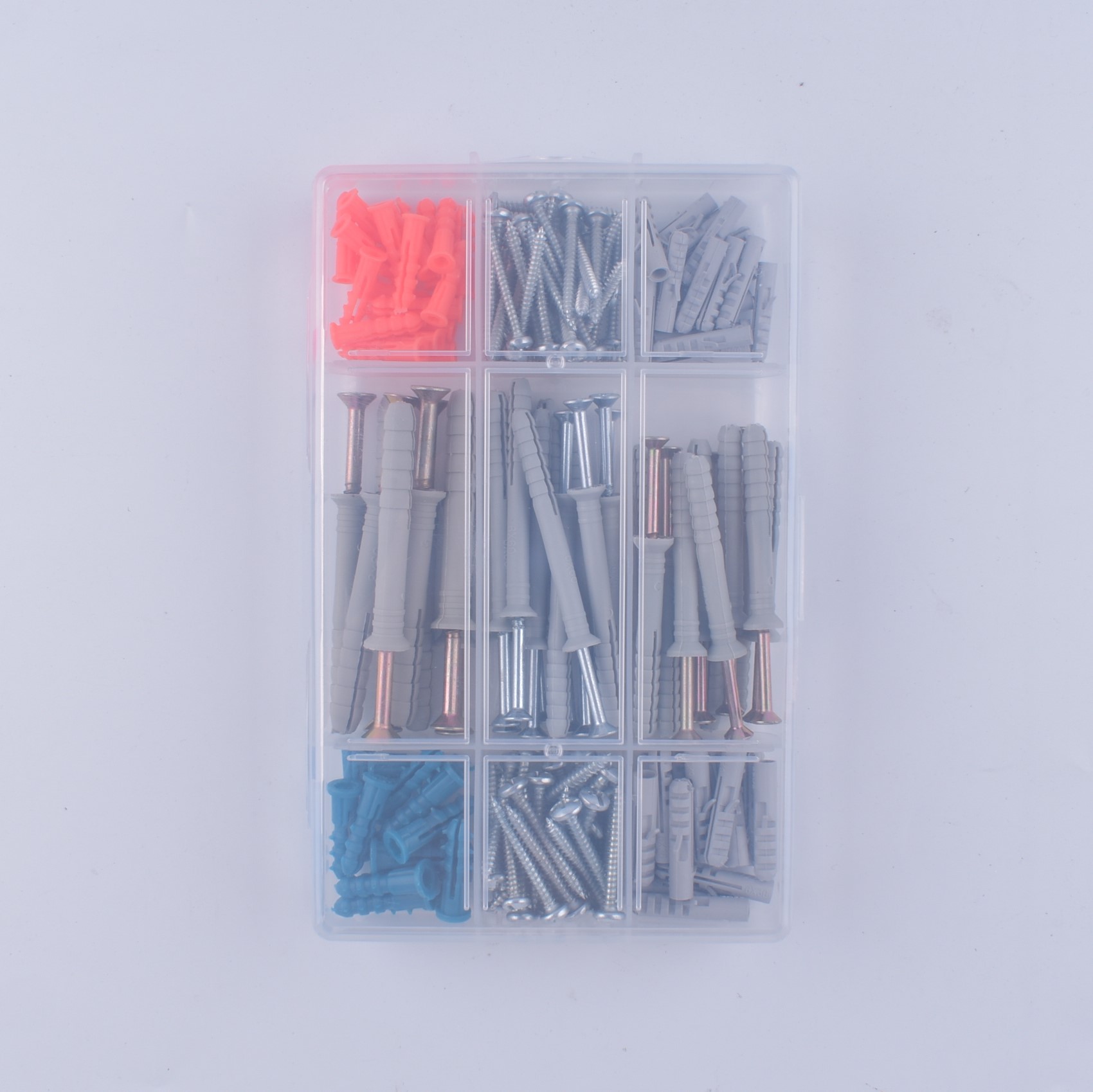 New pp box hardware fittings set with nylon expansion pipe nail wall anchor expansion screw