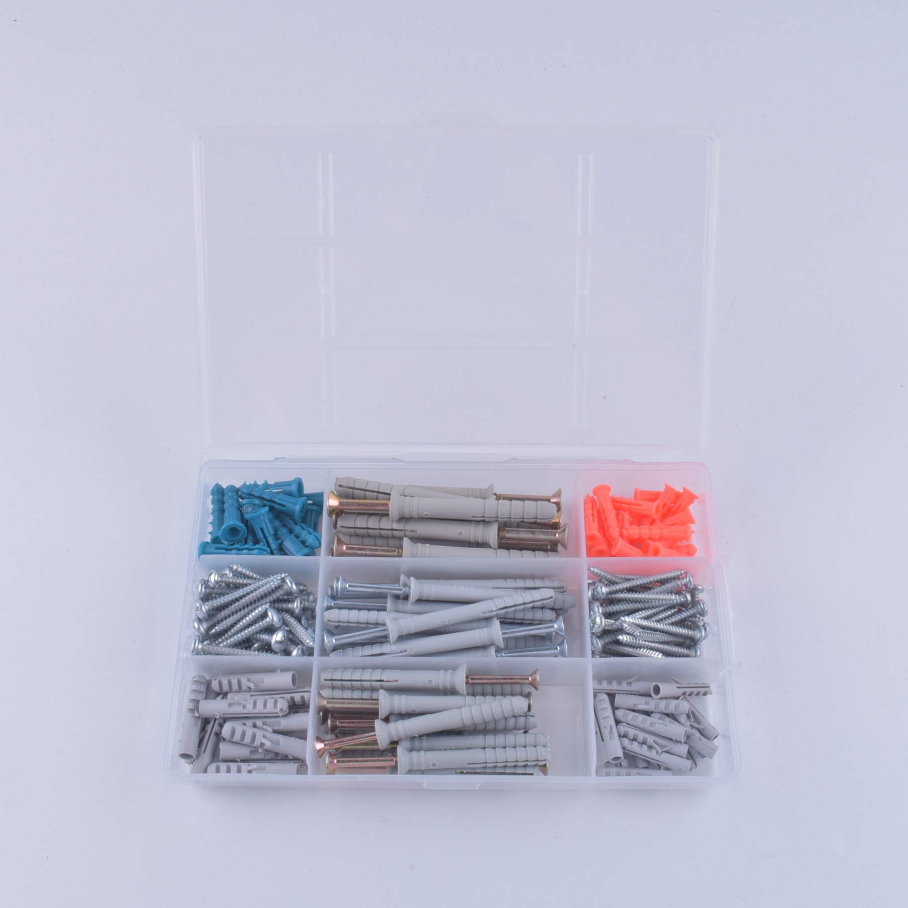 New pp box hardware fittings set with nylon expansion pipe nail wall anchor expansion screw