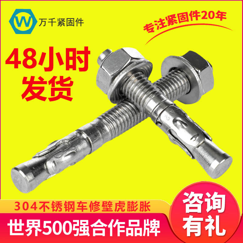 304 Stainless Steel Car Repair Expansion Bolt Pull Explosion Expansion Screw Wedge Anchor Bolt Expansion Nail