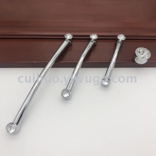 Factory Direct Sales Light Luxury Solid Chinese Wardrobe Door Handle Diamond American Drawer Handle Furniture Hardware Spot