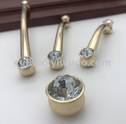 Factory Direct Sales Light Luxury Solid Chinese Wardrobe Door Handle Diamond American Drawer Handle Furniture Hardware Spot
