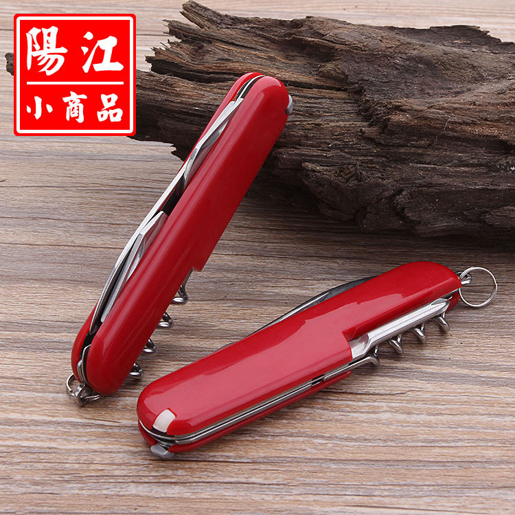 Currently Available 5-Open Multi-Functional Swiss Army Knife Stainless Steel Gift Folding Knife Outdoor Tool Gift Knife