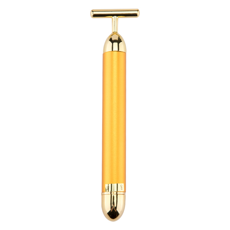 Factory Wholesale 24K Gold Beauty Bar T-Shaped Electric Gold Beauty Face Slimming Tool Face Massage Beauty Instrument