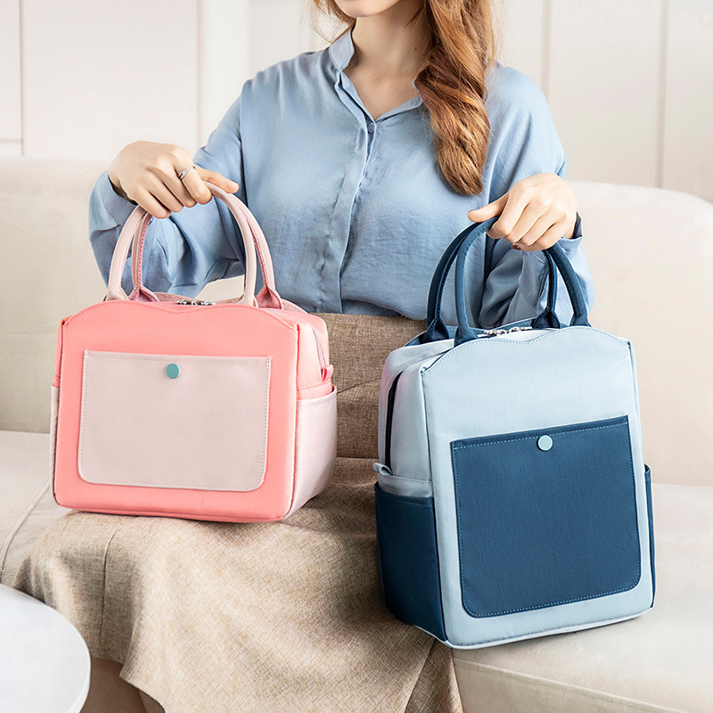 Thermal Bag Lunch Box Handbag Bento with Rice Aluminum Foil Thickening Hand Bag White Collar Lunch Dinner Bag