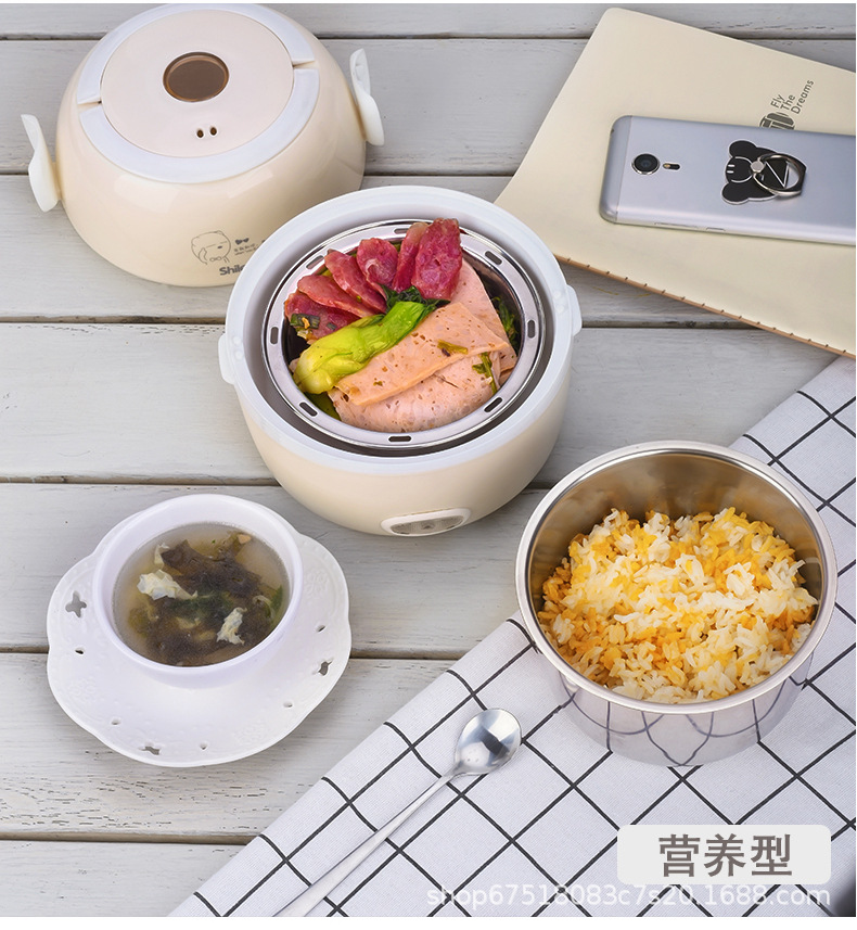 Lunch Box Heat Preservation Office Worker Small Rice Pot Hot Rice Rice Cooker MultiFunctional Mini Bento with Lunch Box