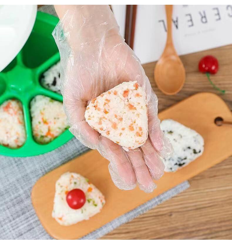 Green Triangle Rice Ball Mold Japanese Sushi Bento Box Six-in-One Children&#039;s Favorite Kimbap Making Tools