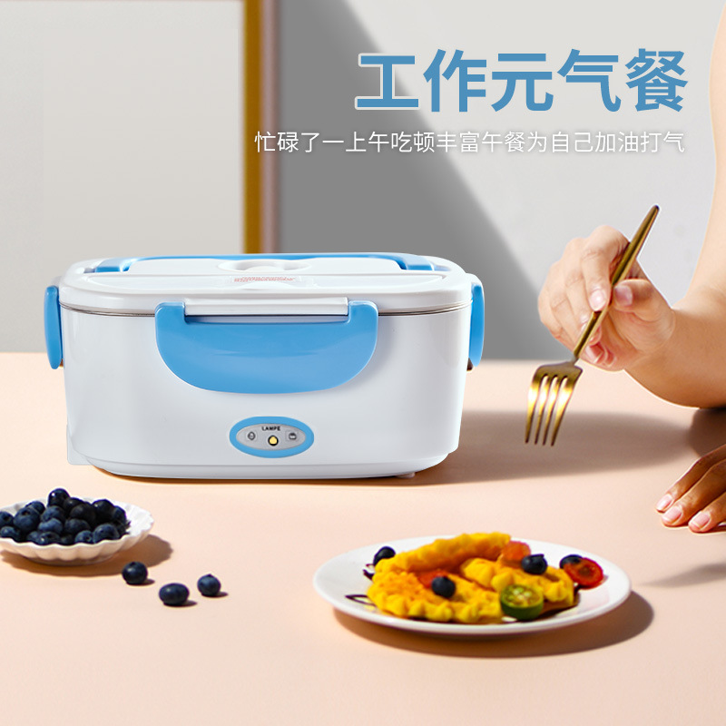 Portable DualPurpose Electric Lunch Box Stainless Steel Insulated Bento Box with Electric Heating Lunch Box Plugin