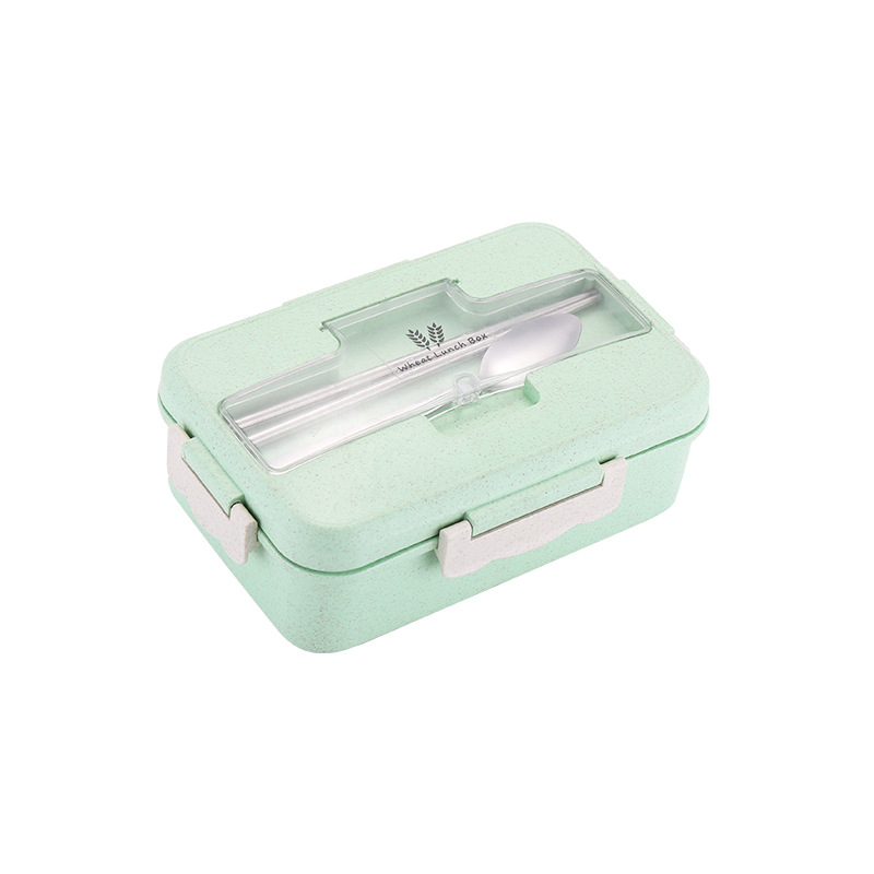 Wheat Straw Student Lunch Box Microwaveable Japanese Style Tableware Compartment Insulation Bento Box