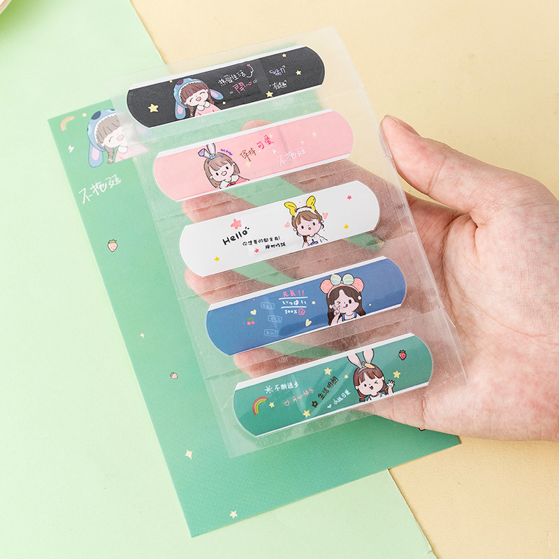 Red Cartoon Animal Band-Aid 5 Pieces in Bags Student Cute Q Version Decorative Sticker PE Beauty Stickers OK Bandage