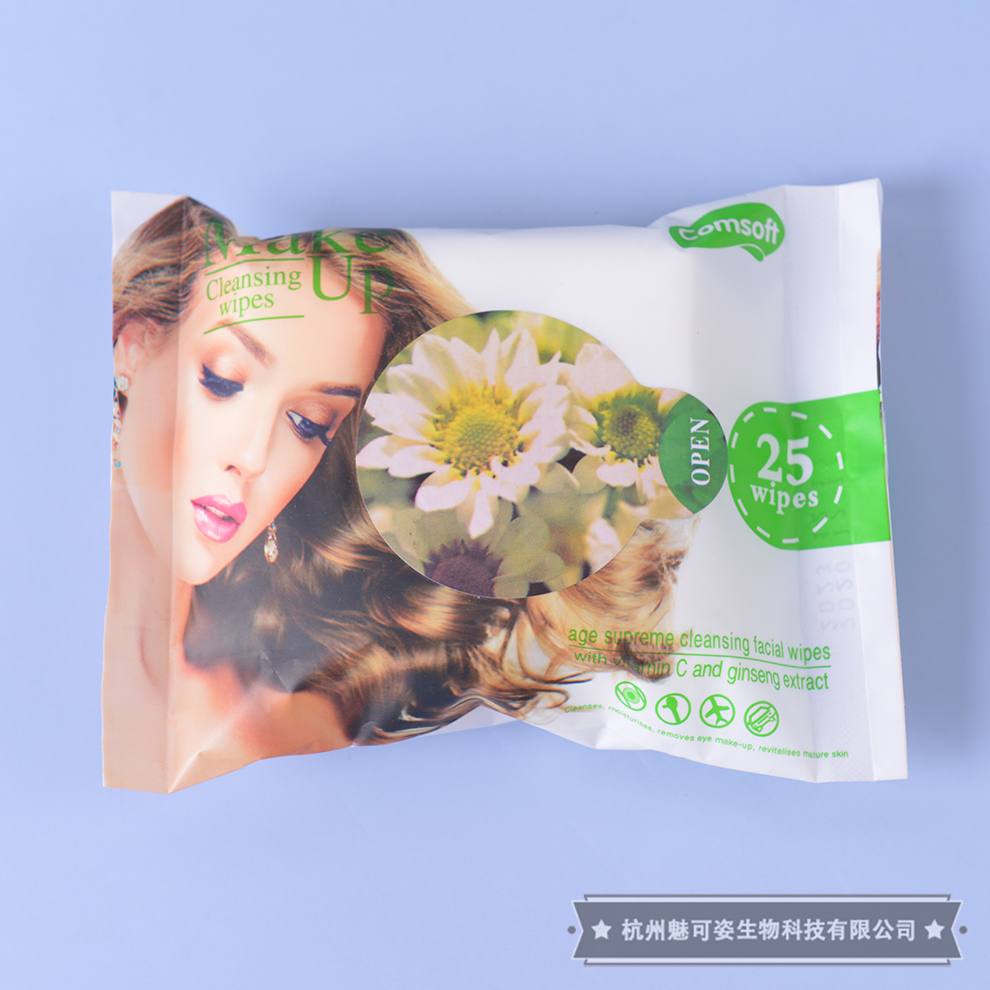 25 Pieces Mild Facial Wipe Wet Wipes Women&#039;s Deep Cleaning Disposable Portable  Wet Wipes without Obvious Stimulation 