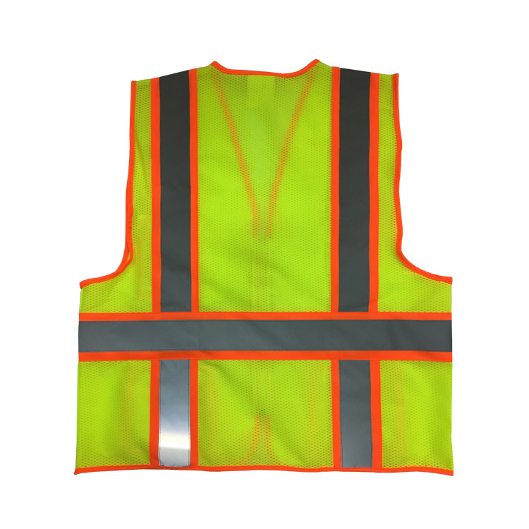 Manufacturers custom multi-pocket reflective clothing mesh cloth traffic safety vest construction reflective clothing mesh reflective vest