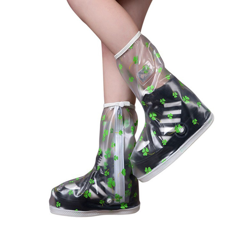 Fashion Shoe Cover Men&#039;s and Women&#039;s Motorcycle Rain-Proof Thickening and Wear-Resistant Non-Slip Sole Children Shoe Cover Rainy Day Waterproof
