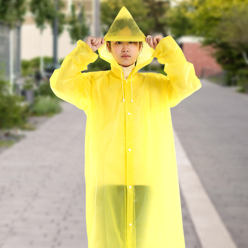 Thick Fashion Transparent Outdoor Travel Poncho Male and Female Portable Adult NonDisposable Eva Raincoat Children