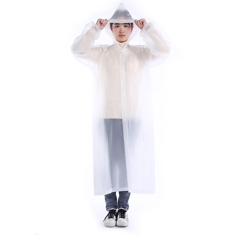Thick Fashion Transparent Outdoor Travel Poncho Male and Female Portable Adult NonDisposable Eva Raincoat Children