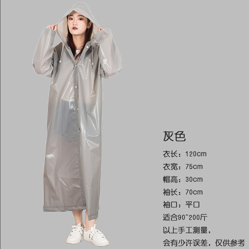 Non-Disposable Adult Eva Raincoat Wholesale Thickened Frosted Long Male and Female Portable Lightweight Poncho Printed Logo