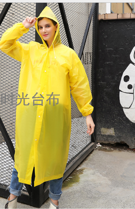 Non-Disposable Eva Raincoat Poncho Adult Thickened Tourist Hiking Riding Fashion One-Piece Frosted Drawstring