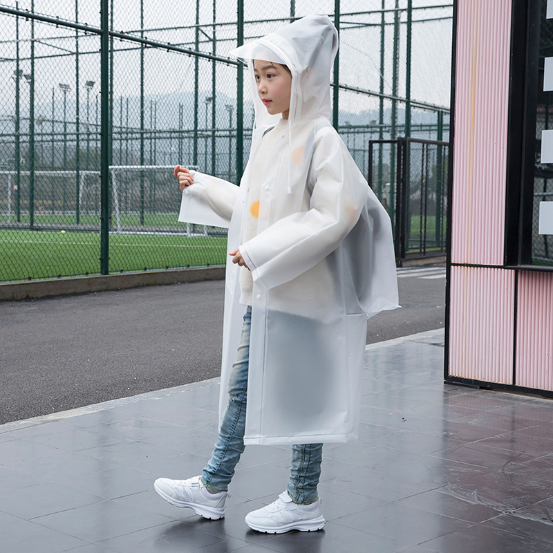 Children&#039;s Thickened Eva Raincoat One-Piece Poncho Boys and Girls Kindergarten Hiking Primary School Students with Schoolbag Seat 15S Customization