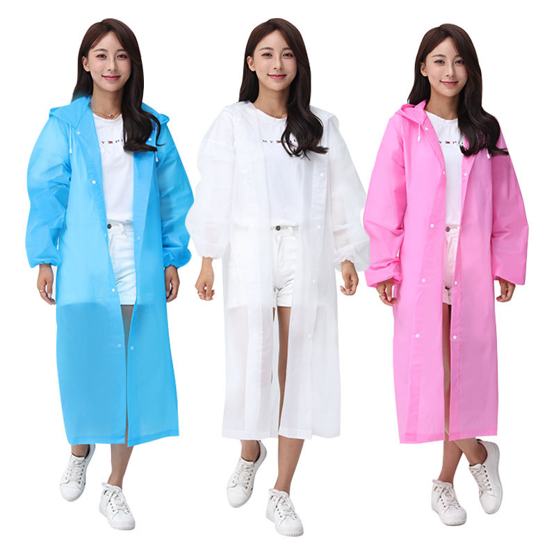 Non-Disposable Raincoat Outdoor Unisex Thickened Frosted Eva Raincoat Transparent EVA Raincoat