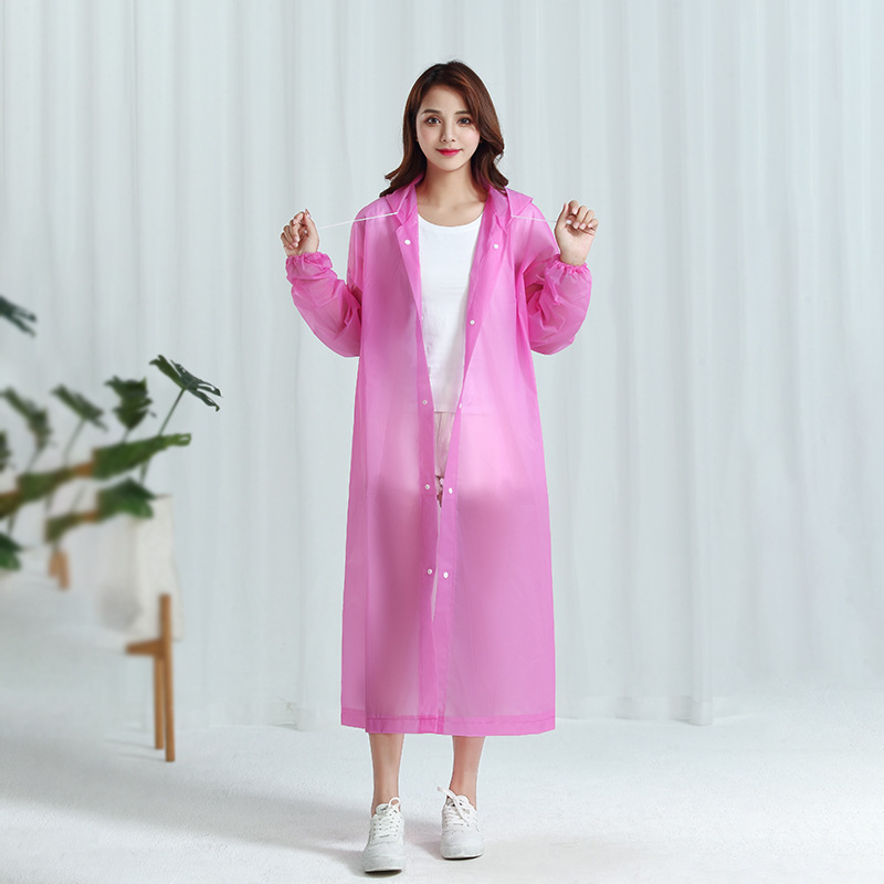 Non-Disposable Eva Raincoat Poncho Hiking Cycling Stylish and Lightweight Adult Thickened Drawstring Factory Direct Supply